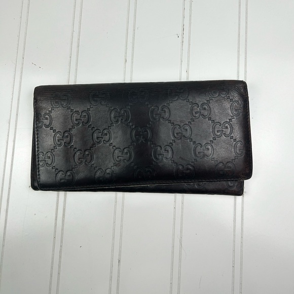 Gucci Brown Bi-Fold Leather Wallet Unisex - Picture 2 of 15